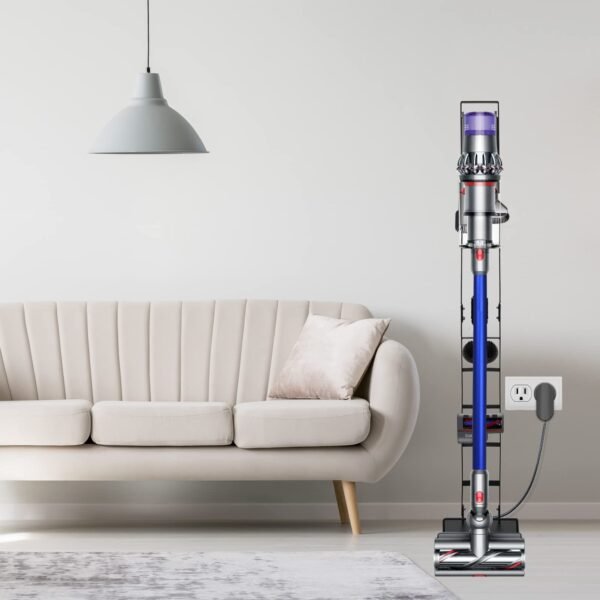 Lasvea Vacuum Stand for Dyson V6, V7, V8, V10, V11, V12, V15 Cordless Cleaners - Heavy Base Metal Bracket Holder with Trigger Lock, On/Off Control Clamp, Accessory & Attachment Storage - 图片 5