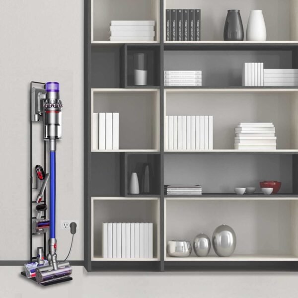 Lasvea Vacuum Stand for Dyson V6, V7, V8, V10, V11, V12, V15 Cordless Cleaners - Heavy Base Metal Bracket Holder with Trigger Lock, On/Off Control Clamp, Accessory & Attachment Storage - 图片 4
